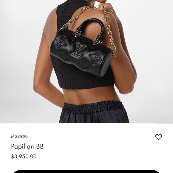 Louis Vuitton Black Monogram Calfskin Leather Papillon BB Bag - Picture 4 of 4